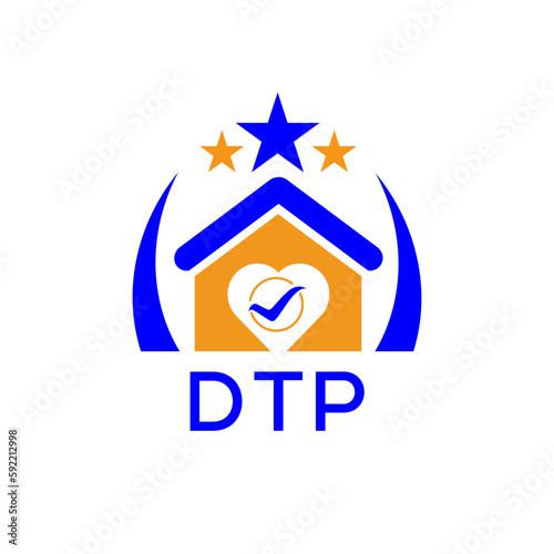 DTP House logo. KJG Letter logo and icon. Blue vector image on white background. KJG house Monogram home logo picture design and best business icon. 
