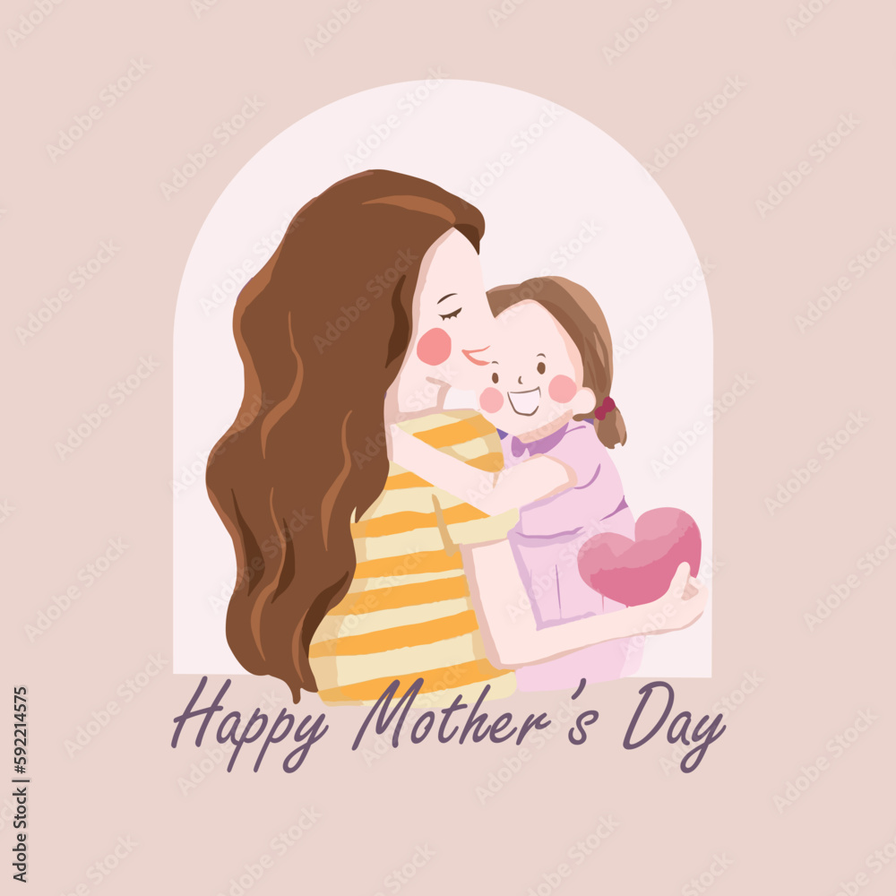 HAPPY MOTHER'S DAY MOTHER DAY MUMMY MUM GRANDMOTHER MOTHER AND BABY WOMEN DAY HAND DRAWN VECTOR