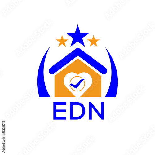 EDN House logo. KJG Letter logo and icon. Blue vector image on white background. KJG house Monogram home logo picture design and best business icon. 
 photo