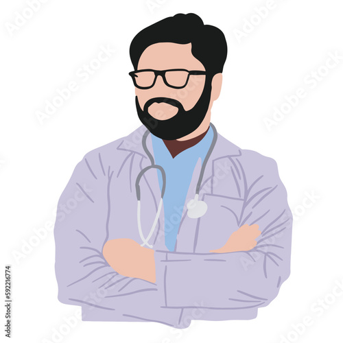 Beared medical specialist man ,good for graphic design resources.