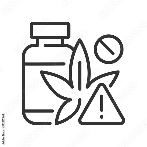 Drug smuggling linear icon. Illegal trafficking. Black market. Thin line customizable illustration. Contour symbol. Vector isolated outline drawing. Editable stroke. Pixel perfect. Arial font used