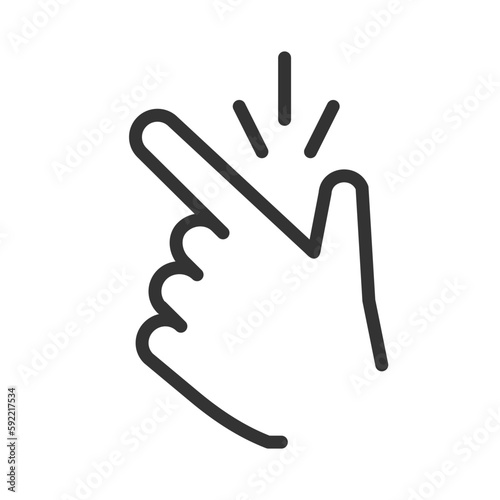New ideas metaphor pixel perfect linear icon. Clicking fingers. Ok gesture. Remember thought. Thin line illustration. Contour symbol. Vector outline drawing. Editable stroke. Arial font used