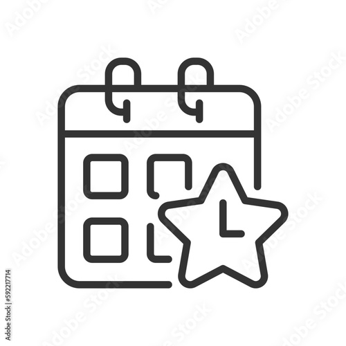 Time off reward pixel perfect linear icon. Employee recognition option. Improve work life balance. Thin line illustration. Contour symbol. Vector outline drawing. Editable stroke. Arial font used