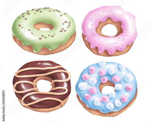 Donut. Sweets. Digital illustration
