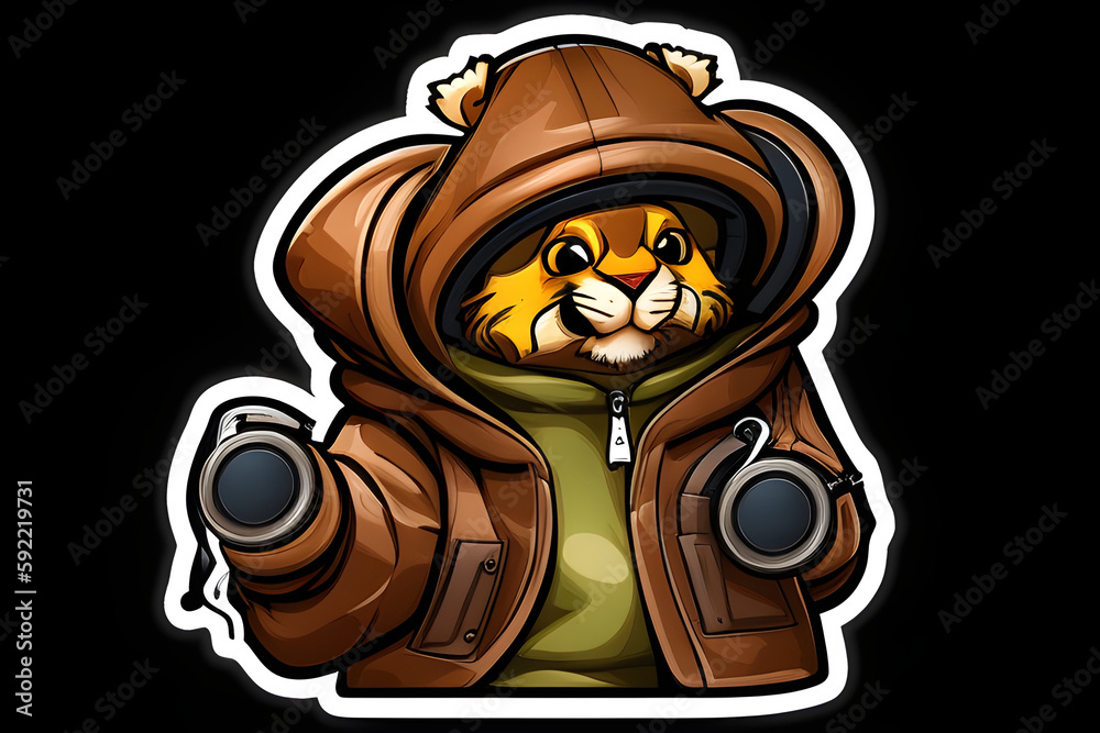 ai-generated illustration of a cartoon hip-hop animal character as a ...