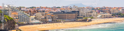 Aerial view of the city of Biarritz on sunny day in France