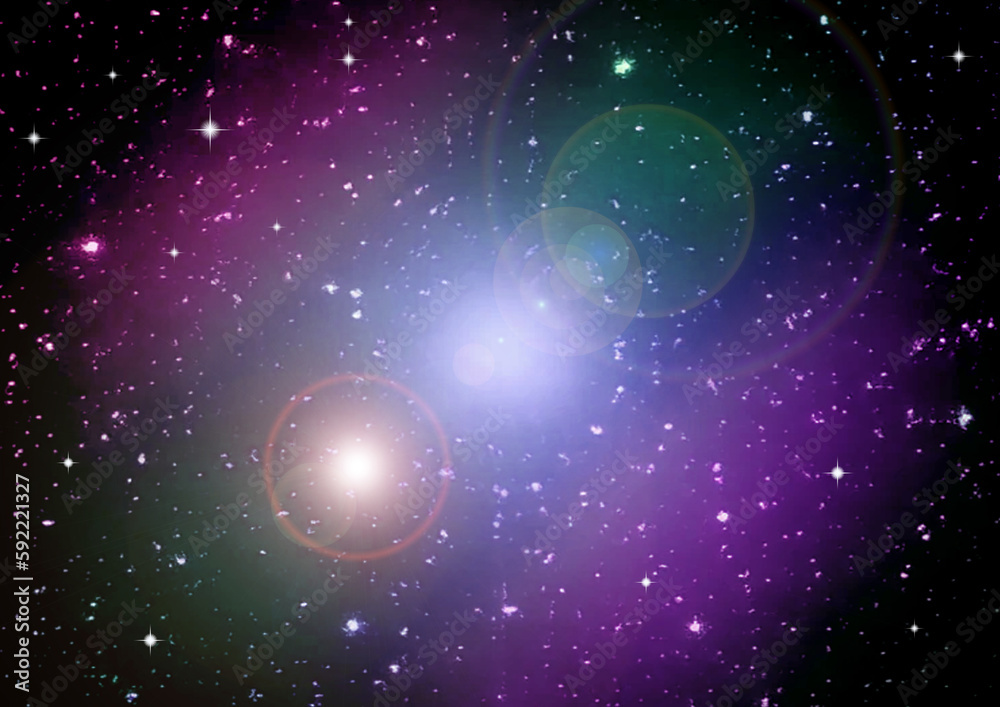 galaxy in a free space. 3D rendering