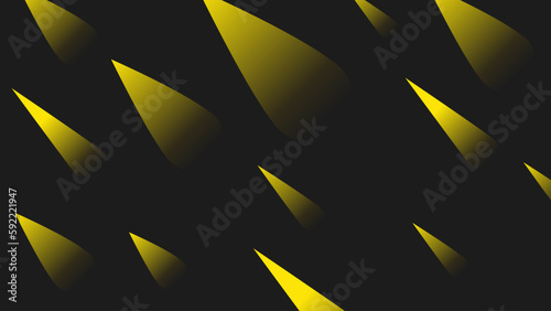 Multiple Yellow Needles appeared at black Backdrop