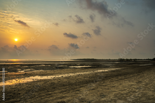 sunrise in the seashore of Bakkhali