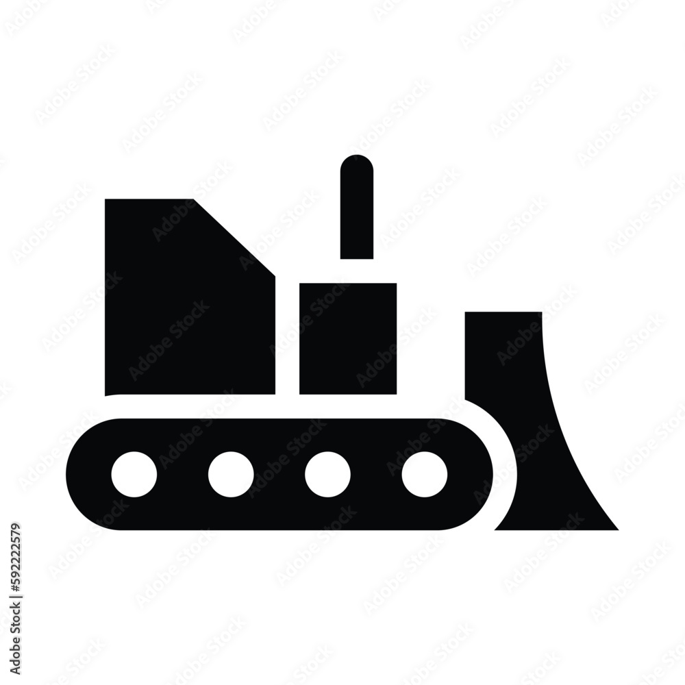 bulldozer solid icon illustration vector graphic bulldozer solid icon illustration vector graphic