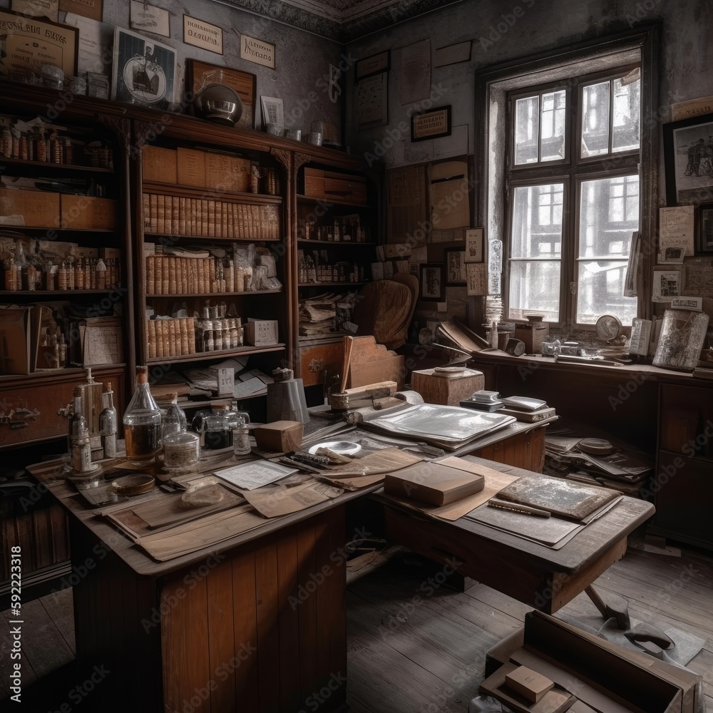old office image, dusty books, bookshelves, professor or teacher office, generative AI old office image, dusty books, bookshelves, professor or teacher office, generative AI