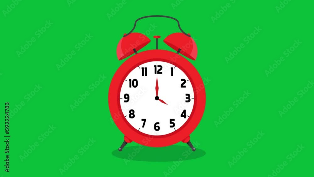 Vidéo Stock Animated alarm clock moving time on green screen. Time