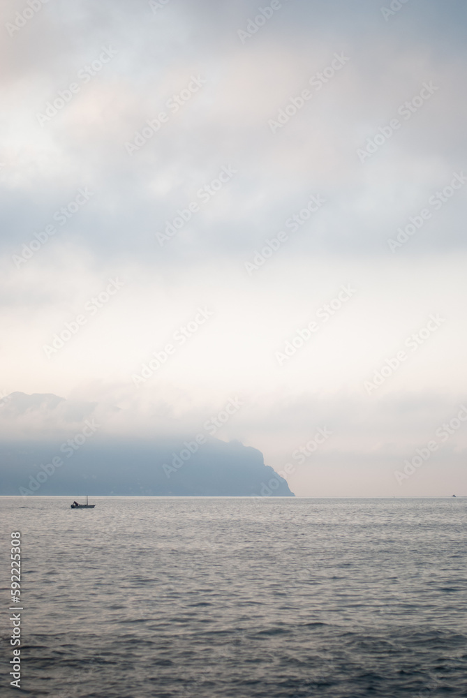 View of mountains on the background of sea View of mountains on the background of sea