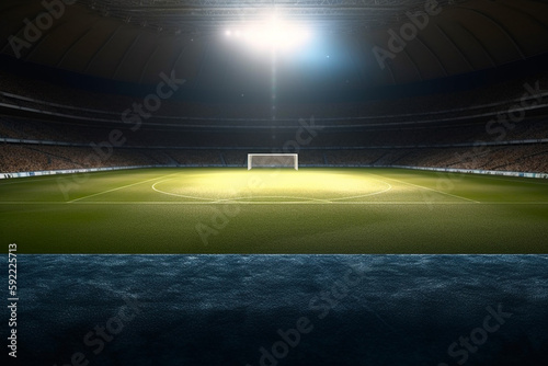 Estadio deportivo, campo de futbol. Generative ai.