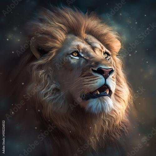 Lion  zodiac sign  created with ai