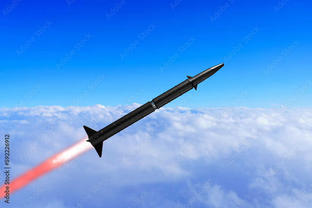 飛翔する弾道ミサイル StockIllustration Adobe Stock
