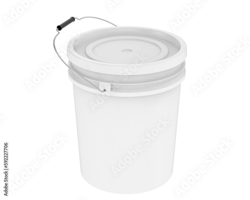 Paint bucket isolated on transparent background. 3d rendering - illustration