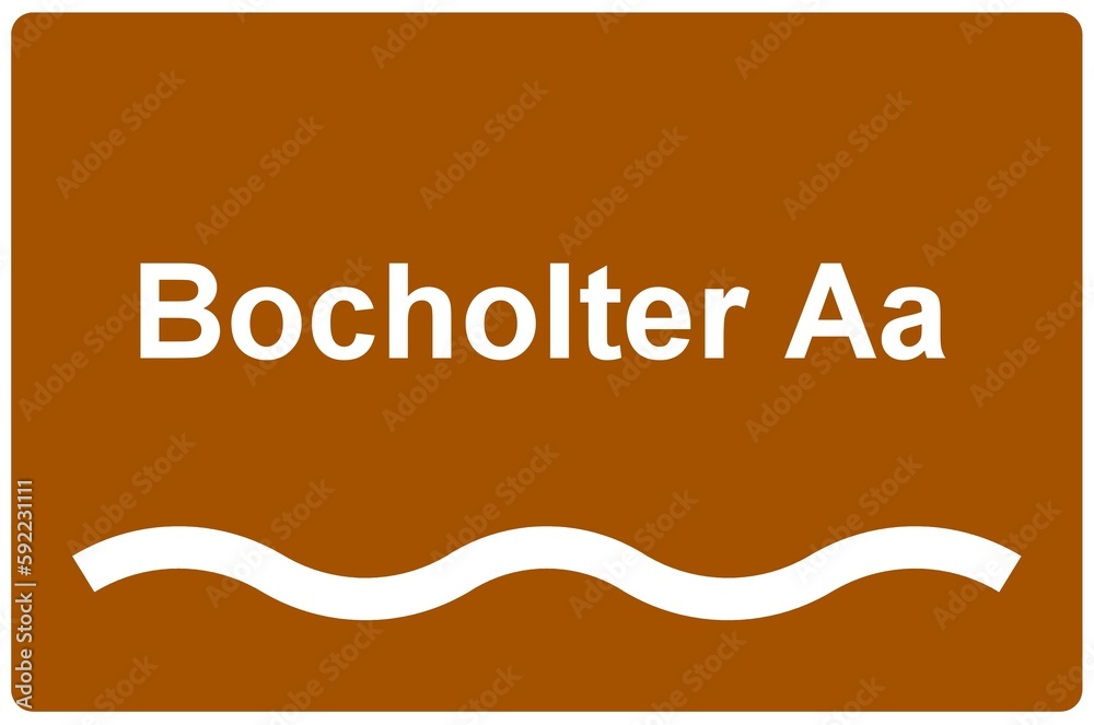 Obraz premium Illustration eines Flussnamenschildes des Flusses 