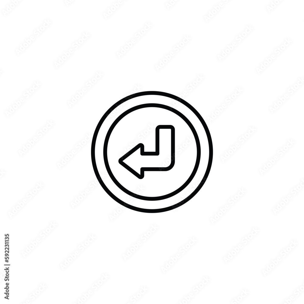 Left Turn icon design with white background stock illustration Left Turn icon design with white background stock illustration
