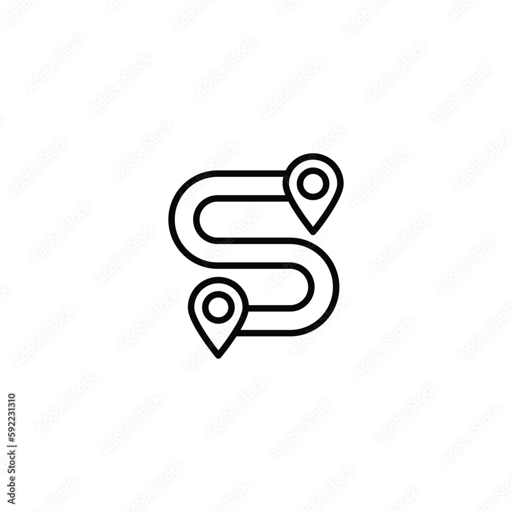 Distance icon design with white background stock illustration Distance icon design with white background stock illustration