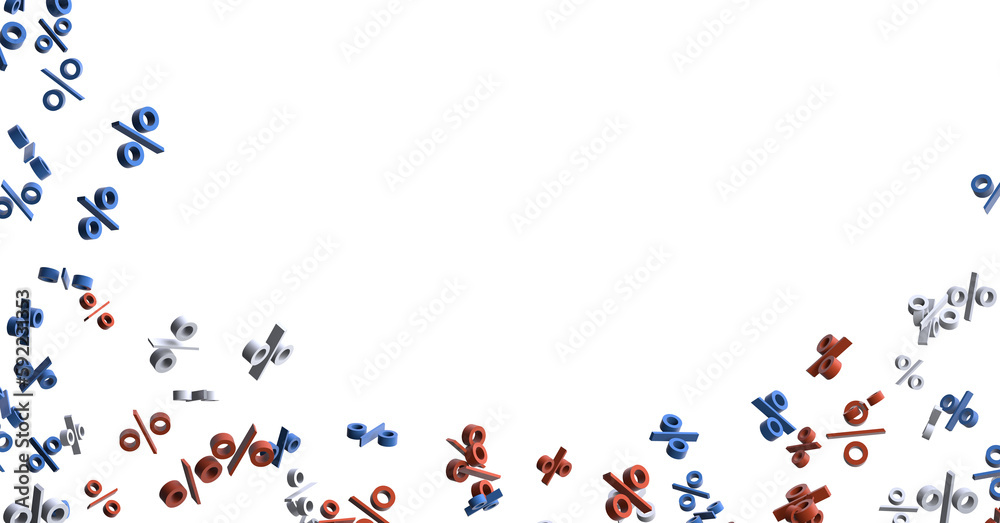 Obraz premium Blurred sale background. 3d - 3D percent rain illlustration