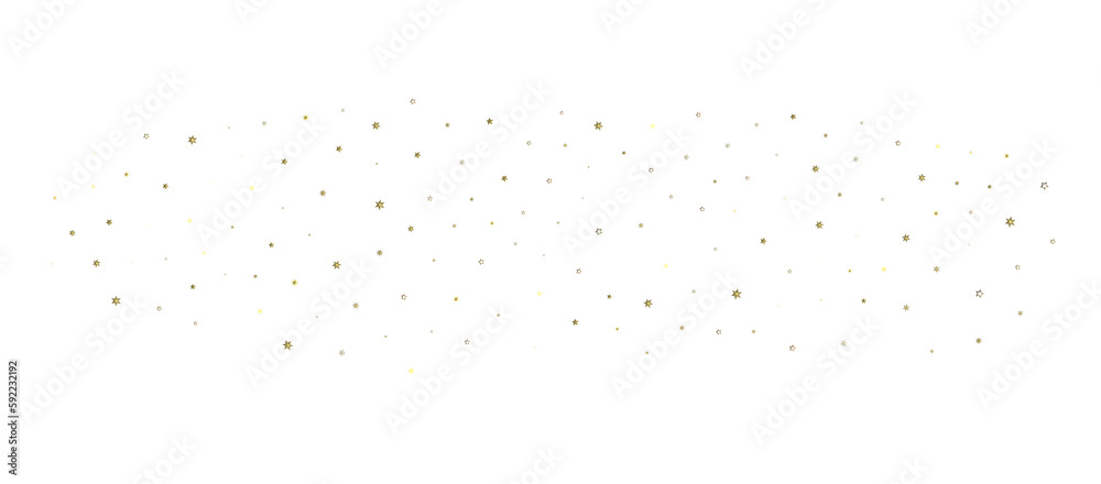 XMAS Stars - stars. Confetti celebration, Falling golden abstract decoration for party, birthday celebrate, 3D PNG