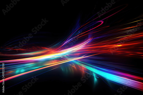 Vibrant motion trails light background. Digitally generated AI image