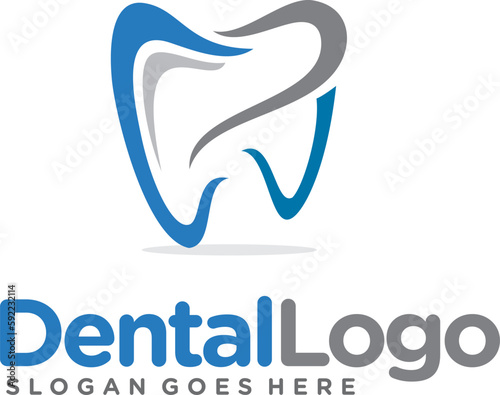 Dental Logo Design. Dentist Logo, Dental Clinic Logo Tooth abstract design vector template Linear style.
Dentist stomatology medical doctor Logotype concept icon.