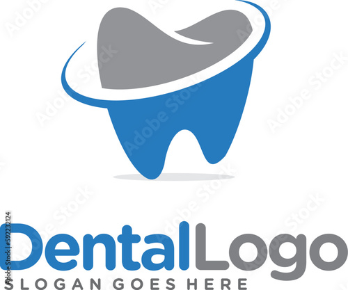 Dental Logo Design. Dentist Logo, Dental Clinic Logo Tooth abstract design vector template Linear style.
Dentist stomatology medical doctor Logotype concept icon.