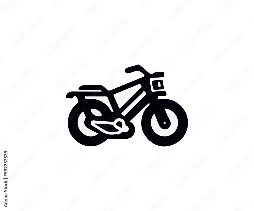 Silhouette image of a bicycle or moped on a white background. Vector illustration