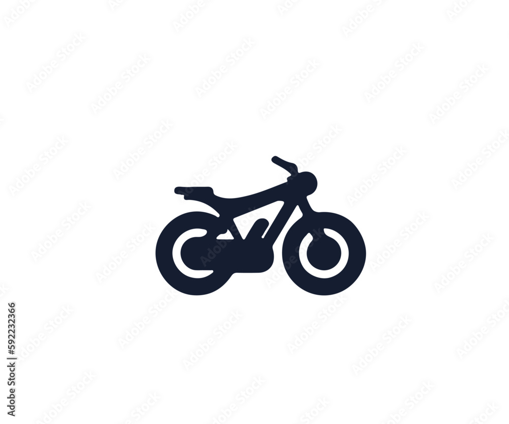 Silhouette image of a bicycle or moped on a white background. Vector illustration