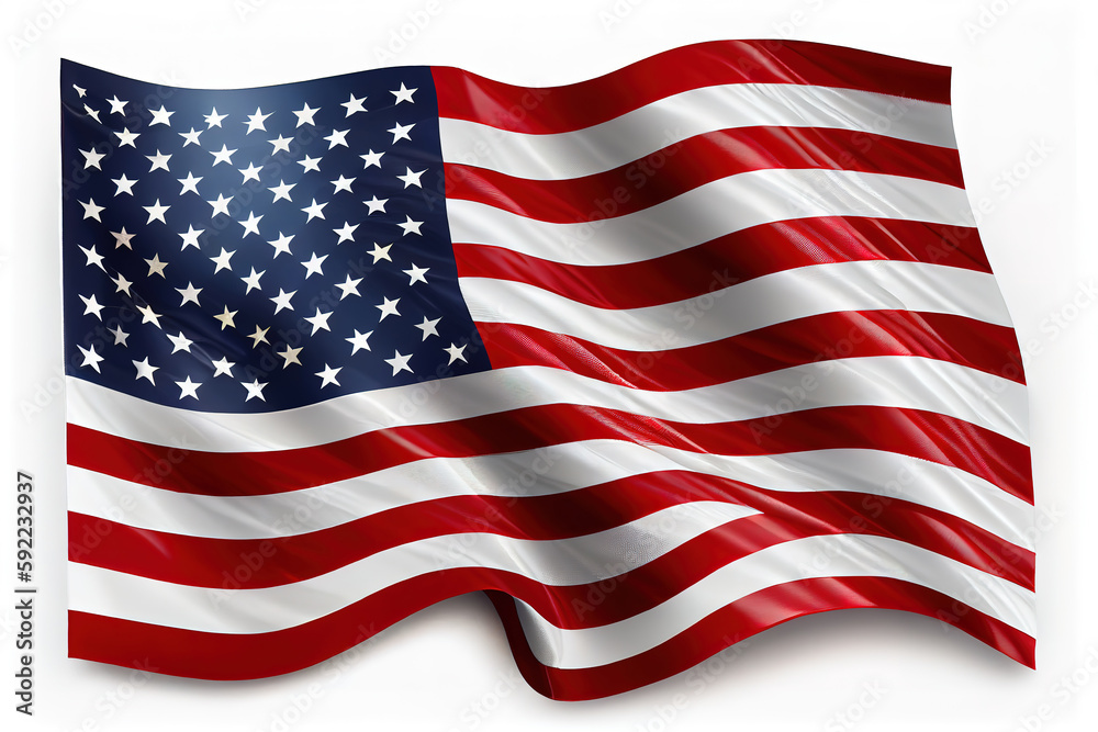 Fototapeta premium USA flag on white. Happy Labor Day. Generative Ai