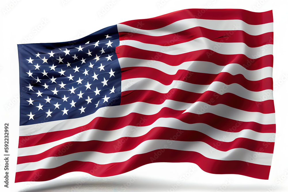 Obraz premium American flag isolated on white. Happy Labor Day. Generative Ai