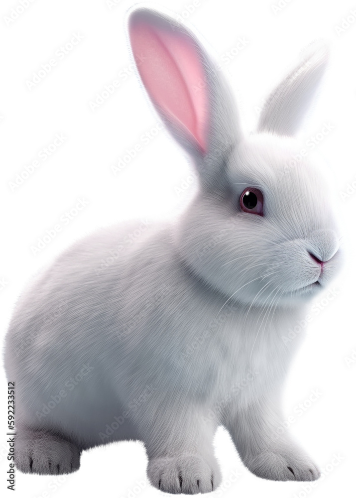 white rabbit, AI, isolated on transparent or white background, png, mockup white rabbit, AI, isolated on transparent or white background, png, mockup