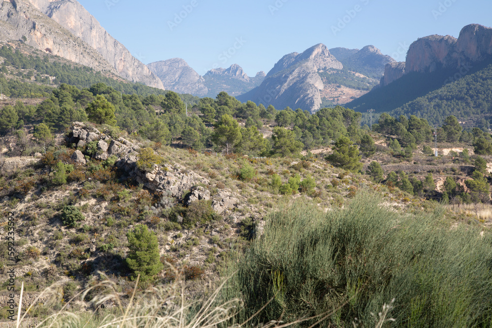 Scenic Landscape View near Sella, Benidorm, Alicante, Spain