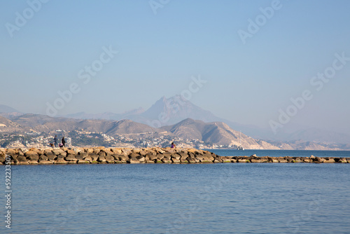 Obraz na płótnie Stone Pier at El Campello Beach, Alicante; Spain w salonie