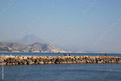 Obraz na płótnie Stone Pier at El Campello Beach, Alicante; Spain w salonie