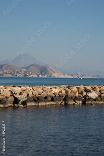 Obraz na płótnie Stone Pier at El Campello Beach, Alicante; Spain w salonie
