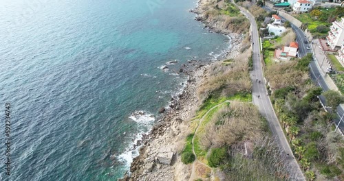 Aerial San Remo Coast and Cycle Path