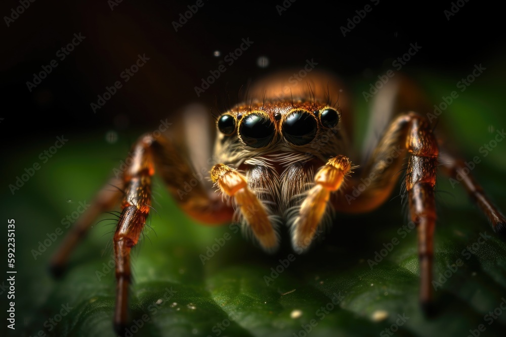 macro shot of a spider in jungle macro shot of a spider in jungle