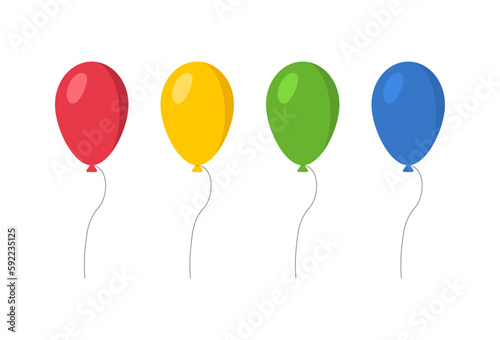 Air balloons. Flat  color  set of balloons. Vector. illustration.