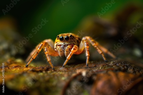 macro shot of a spider in jungle