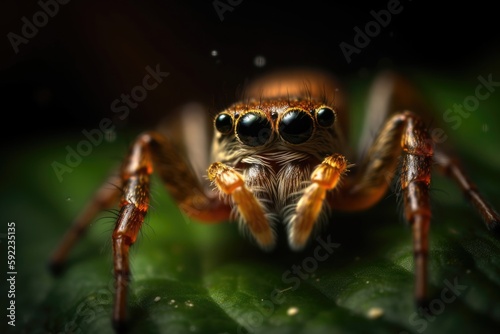 macro shot of a spider in jungle