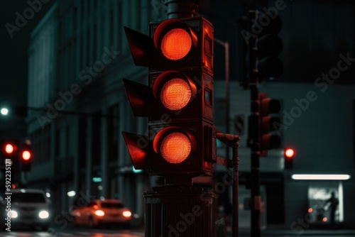 Traffic Light Showing Only Red