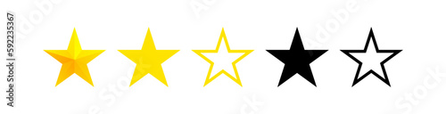 Stars. Different styles, colored, set of stars. Vector. illustration.