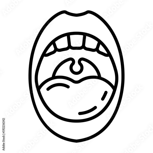 Open mouth breathing while sleeping negatively affects teeth concept, xerostomia or dry mouth vector icon design, Dentistry symbol,Health Care sign, Dental instrument stock illustration  photo