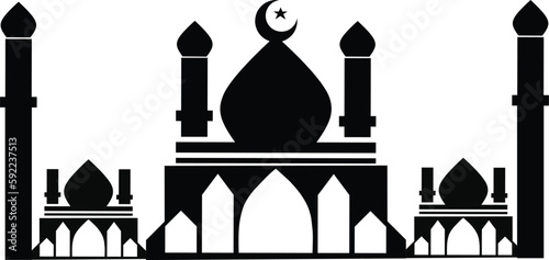 great mosque silhouette icon good for islamic design and islamic background
