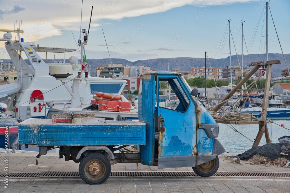 Old vessel parked in port of Manfredonia