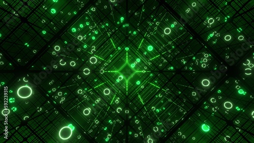 トンネル VJ 発光 球 グリッド サイエンス 緑 [別Verあり]