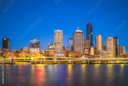 skyline of Brisbane  the capital of Queensland  Australia